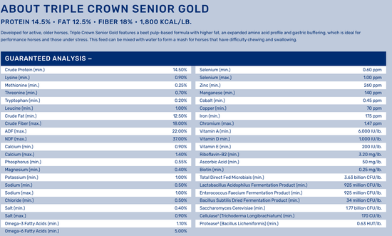 TRIPLE CROWN SENIOR GOLD 50lbs TRIPLE CROWN SENIOR GOLD 50lbs