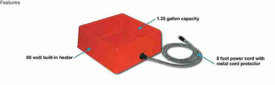 Heated Pet Bowl 1.25 Gal. (RED) Heated Pet Bowl 1.25 Gal. (RED)