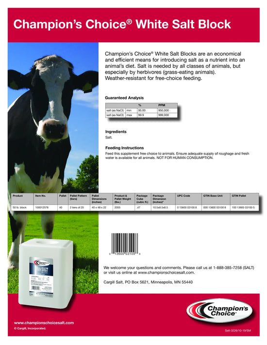American Stockman Plain White Salt Block American Stockman Plain White Salt Block