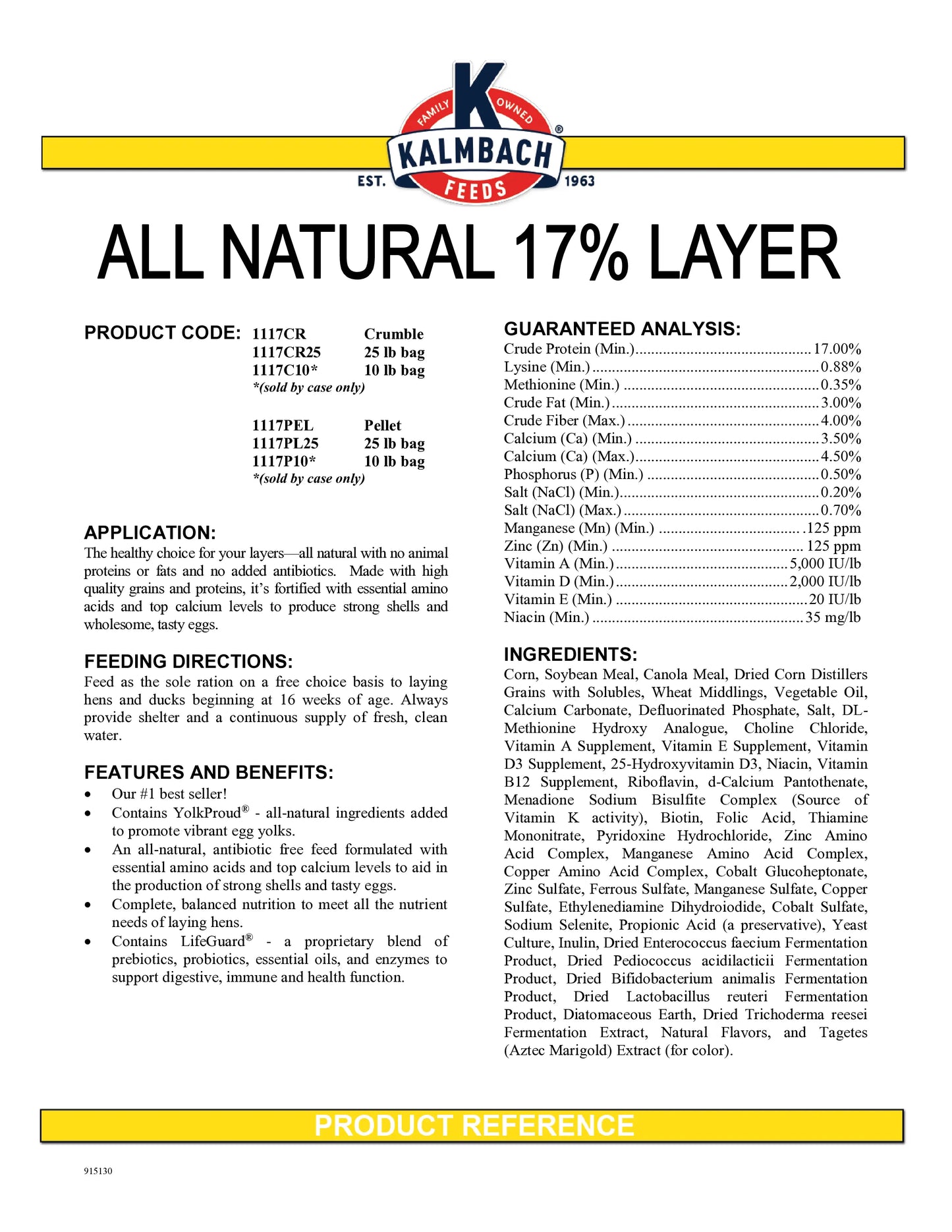 17% All Natural Layer Pellets