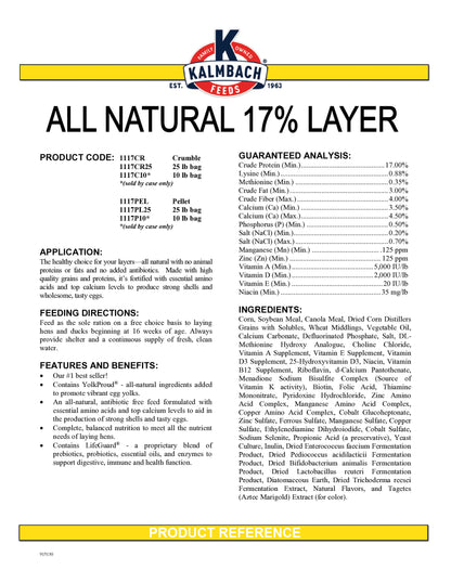 17% All Natural Layer Pellets