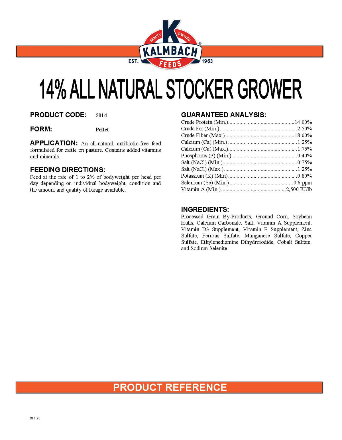 14% Kalmbach Beef Stocker Grower