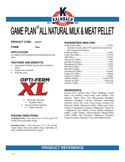 Game Plan Milk & Meat Goat