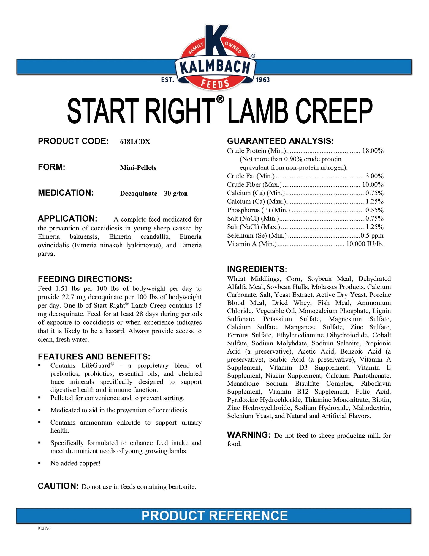 Start Right Lamb Creep
