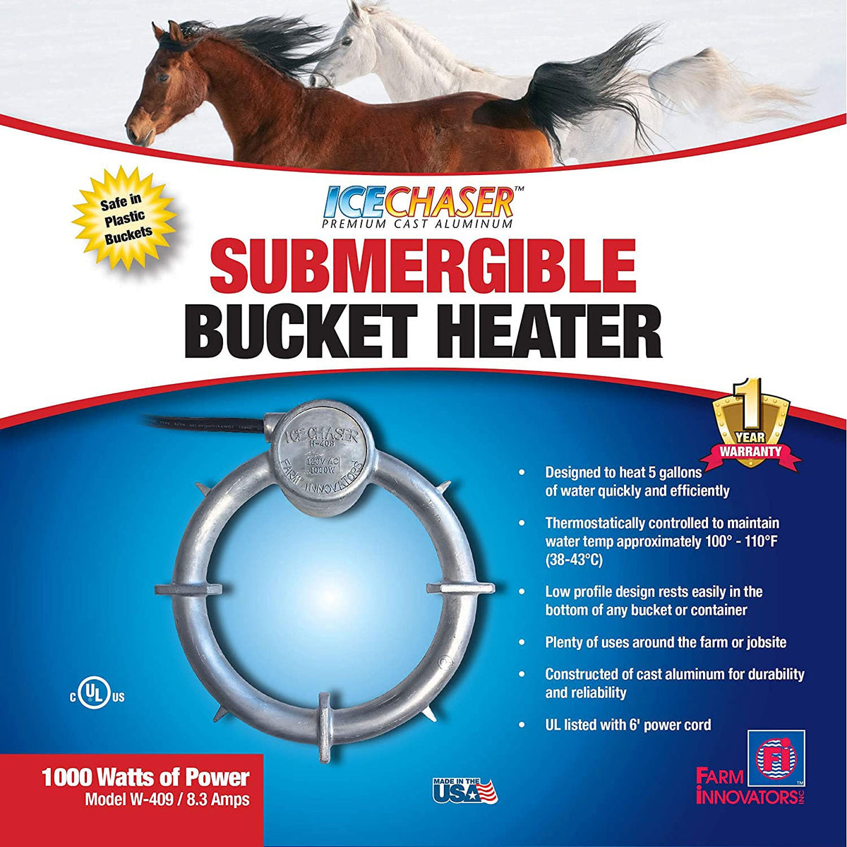 1000 watt Submergible Bucket Heater