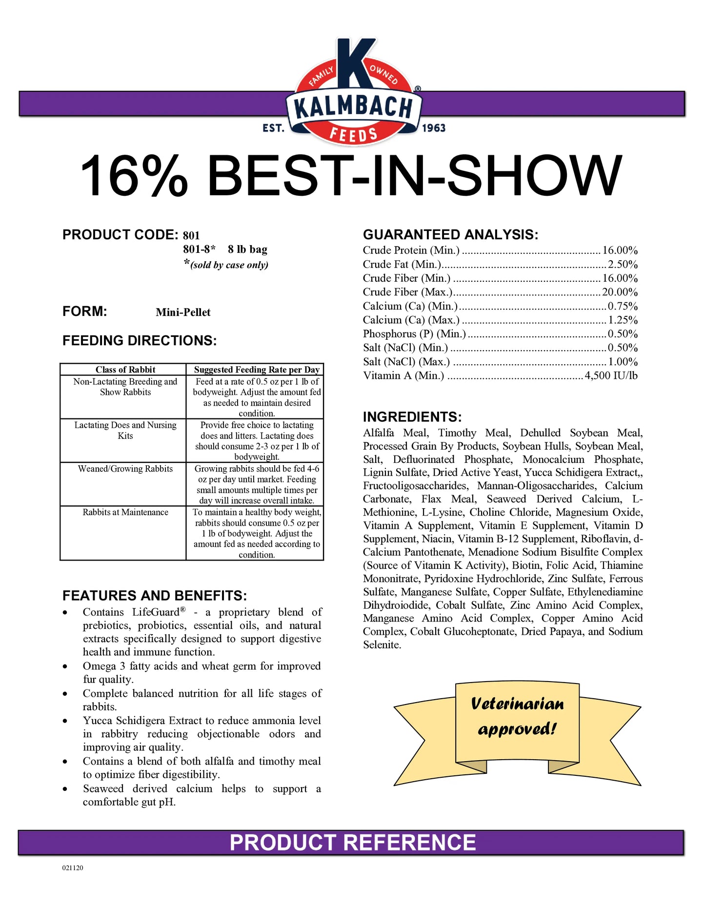 16% Best-in-Show Rabbit Feed