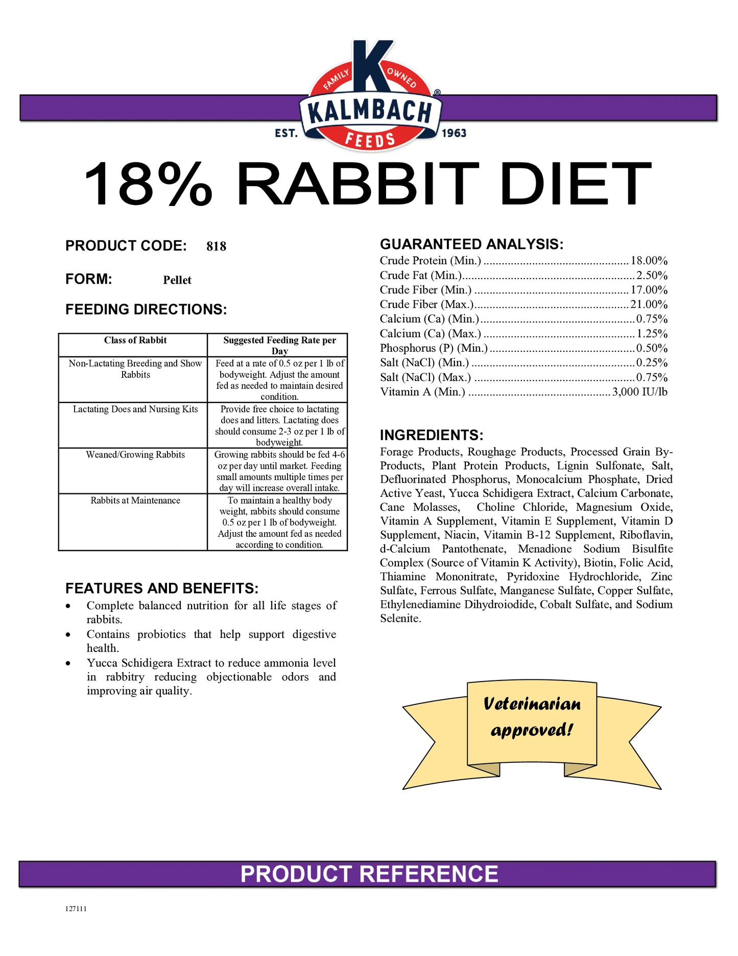 18% Rabbit Feed