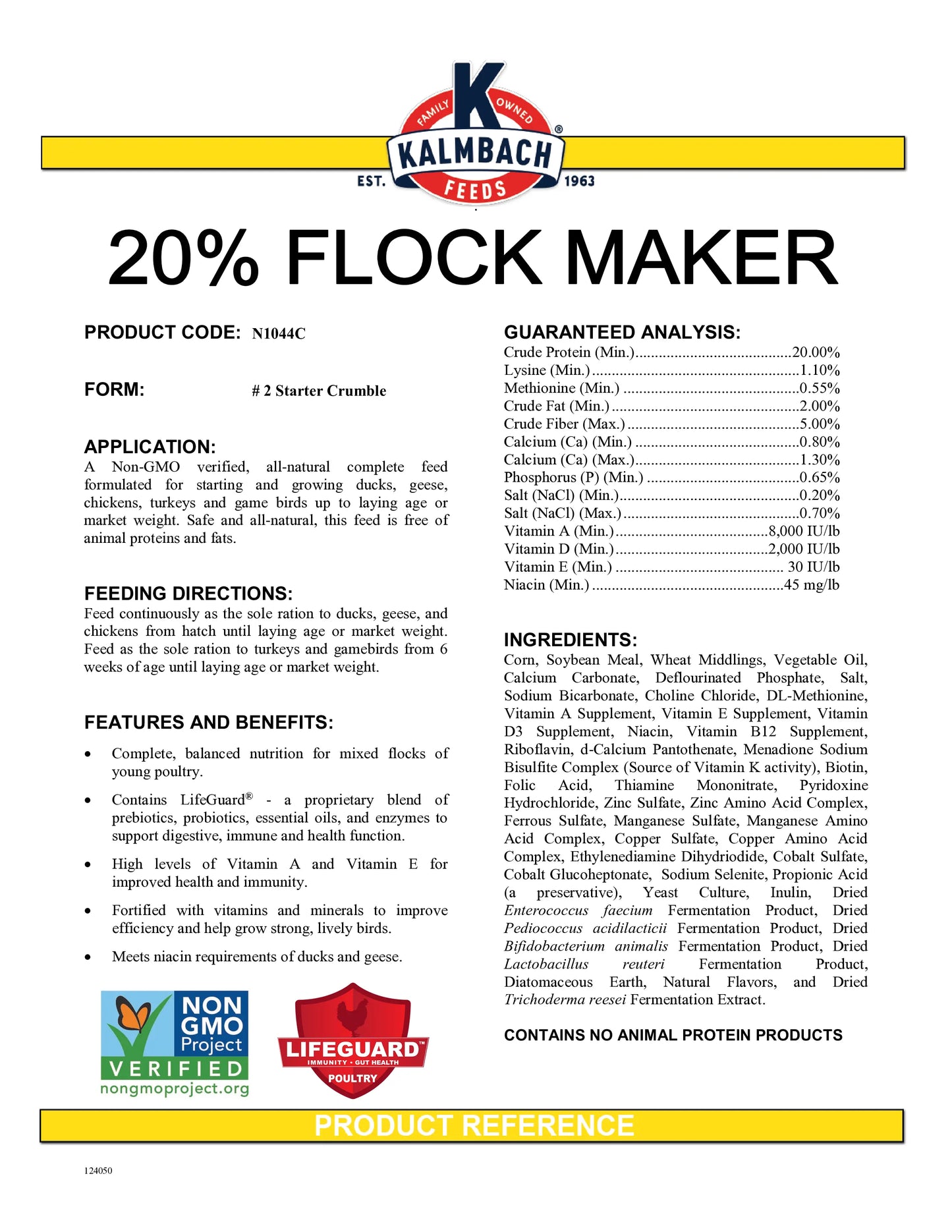 20% Flock Maker® (Non-GMO Crumble) All Purpose Feed