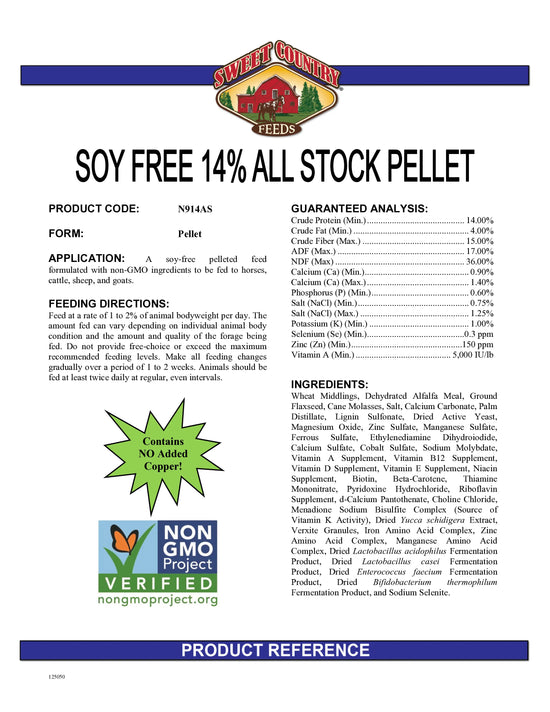 14% Soy-Free All Stock Pellet (Non-GMO)