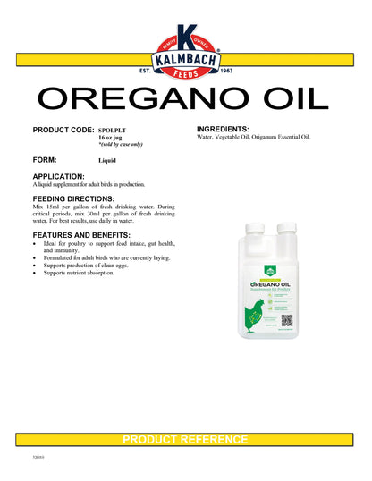 Oregano Oil Supplement for Poultry