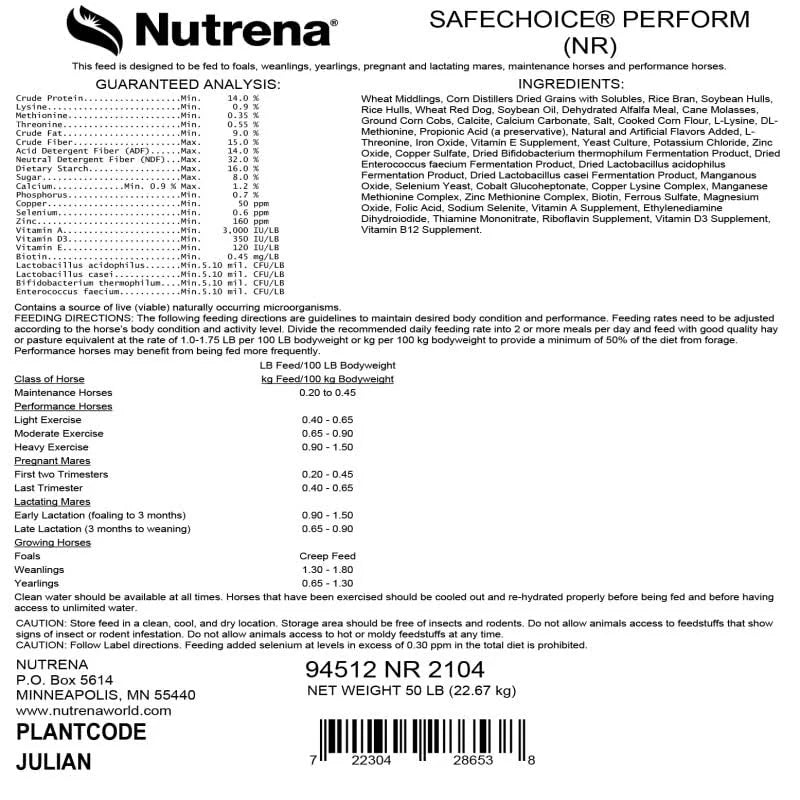 Nutrena Safe Choice Perform