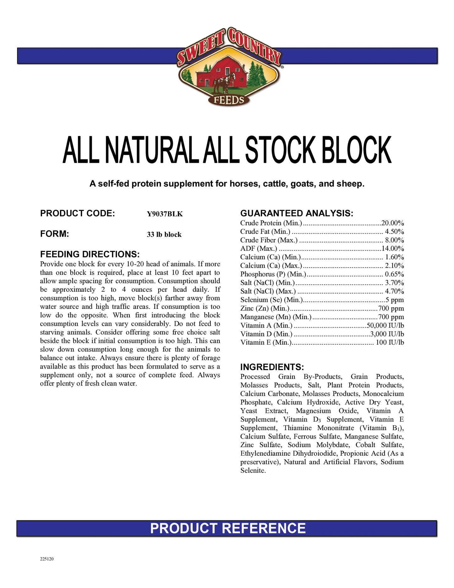 All Stock Supplement Block